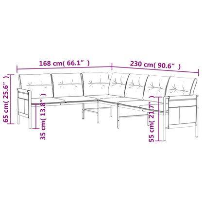 Garden Lounge Set Anthracite Steel, Textilene, Polyester Large