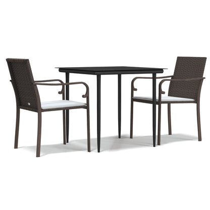 Garden Dining Set Brown, Black, Cream White