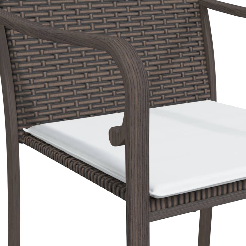 Garden Dining Set Brown, Black, Cream White