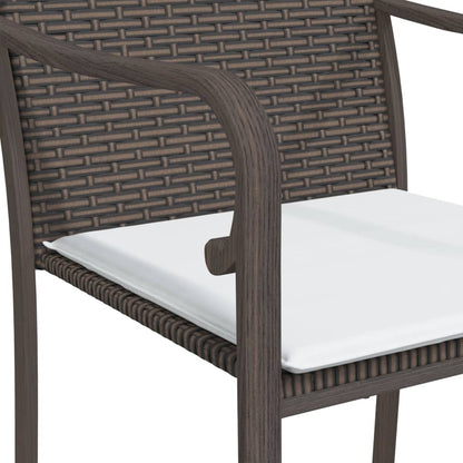 Garden Dining Set Brown, Black, Cream White