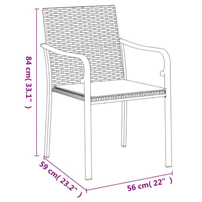 Garden Dining Set Brown, Black, Cream White