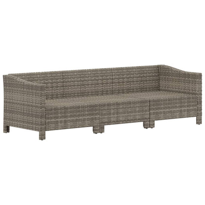 Garden Lounge Set Grey PE Rattan, Powder-Coated Steel Standard