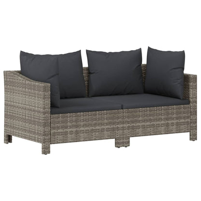 Garden Lounge Set Grey PE Rattan, Powder-Coated Steel Standard