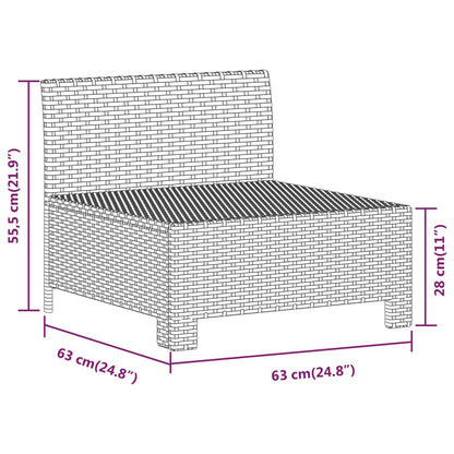 Garden Lounge Set Grey PE Rattan, Powder-Coated Steel Standard