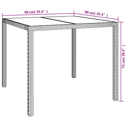 Patio Dining Set Set of 4 White Poly rattan Adjustable Armrests
