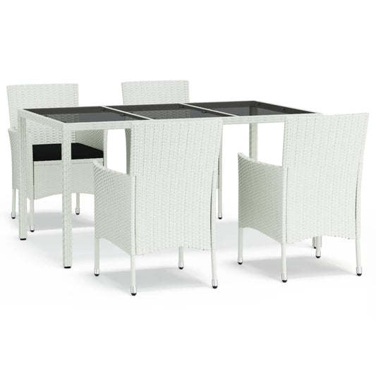 Patio Dining Set Set of 4 White, Black