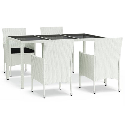 Patio Dining Set Set of 4 White, Black