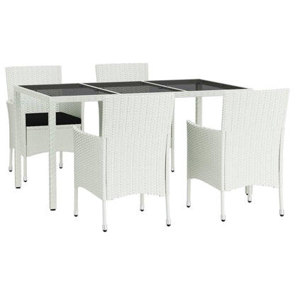 Patio Dining Set Set of 4 White, Black