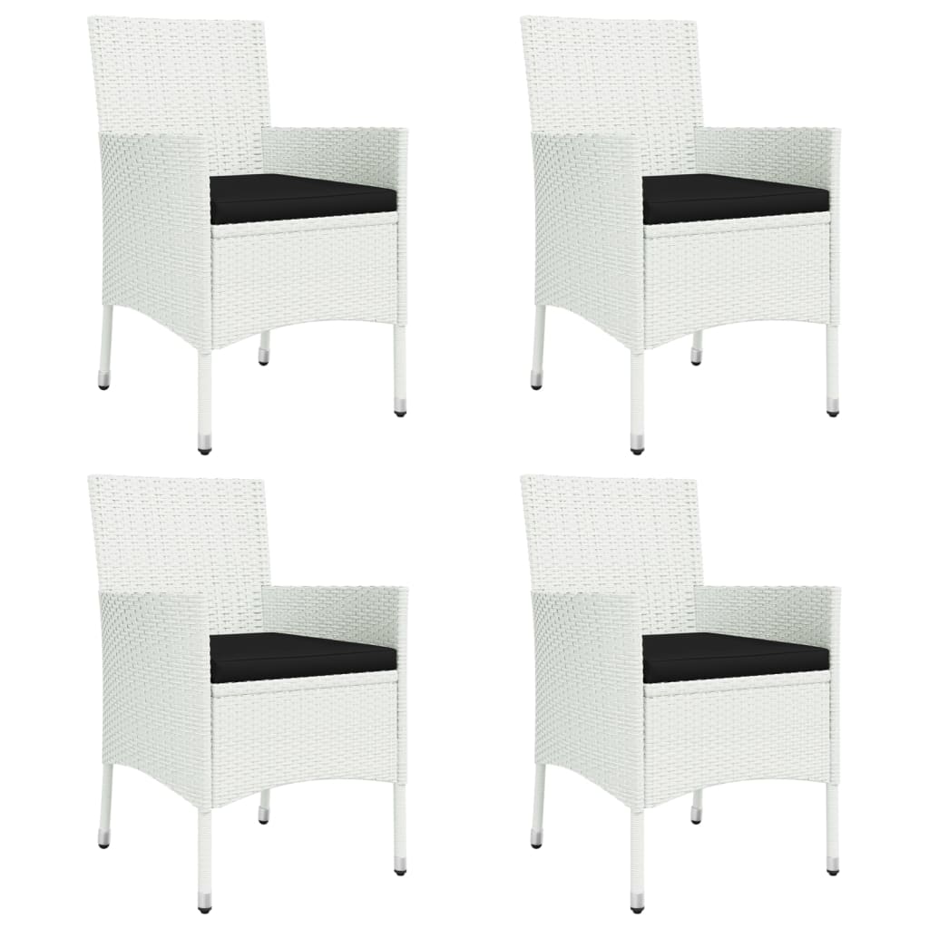 Patio Dining Set Set of 4 White, Black
