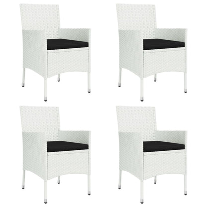 Patio Dining Set Set of 4 White, Black