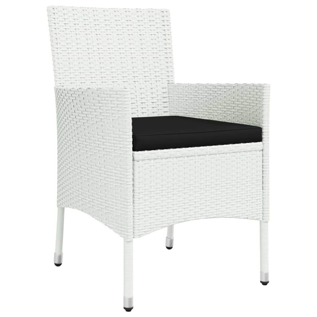 Patio Dining Set Set of 4 White, Black