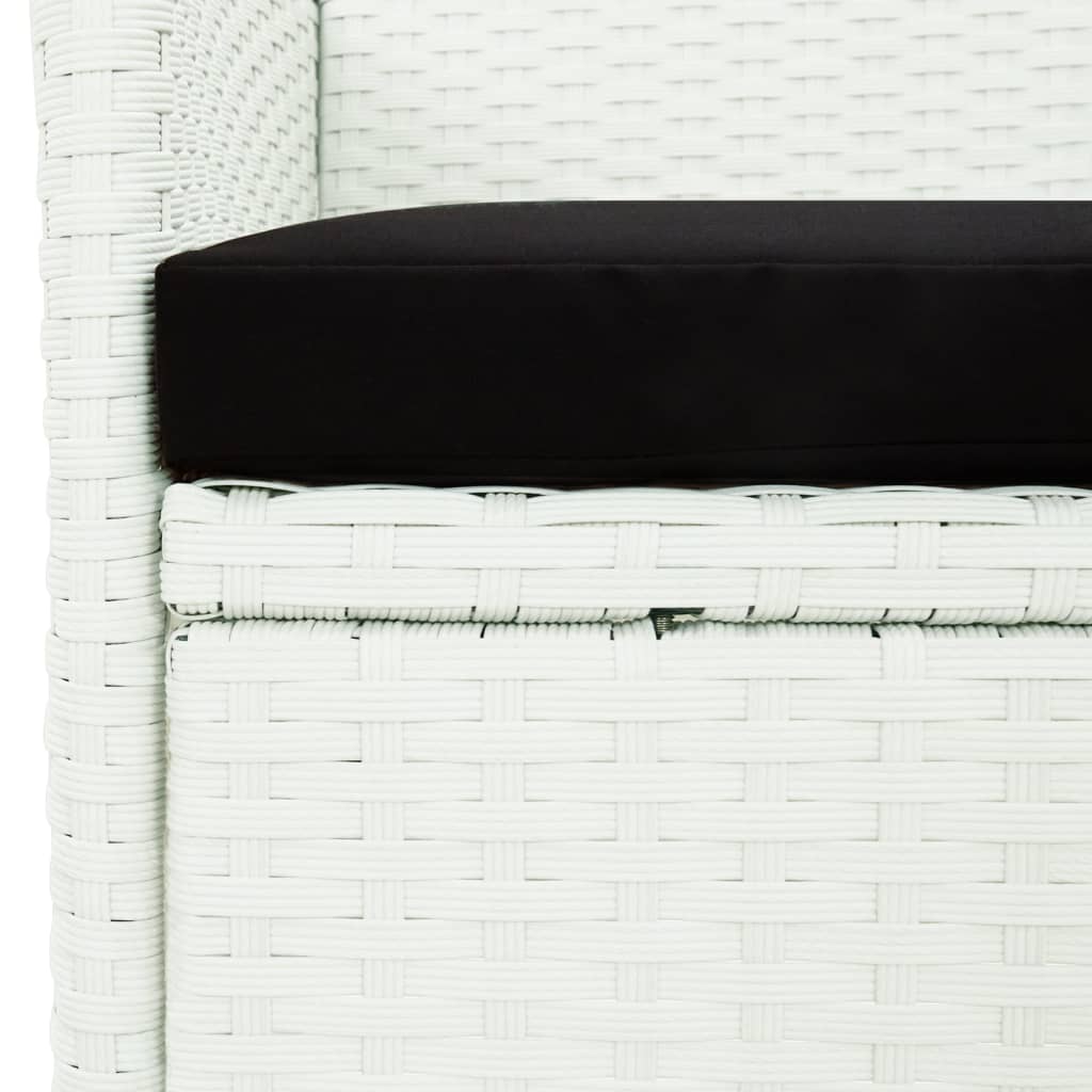 Patio Dining Set Set of 4 White, Black