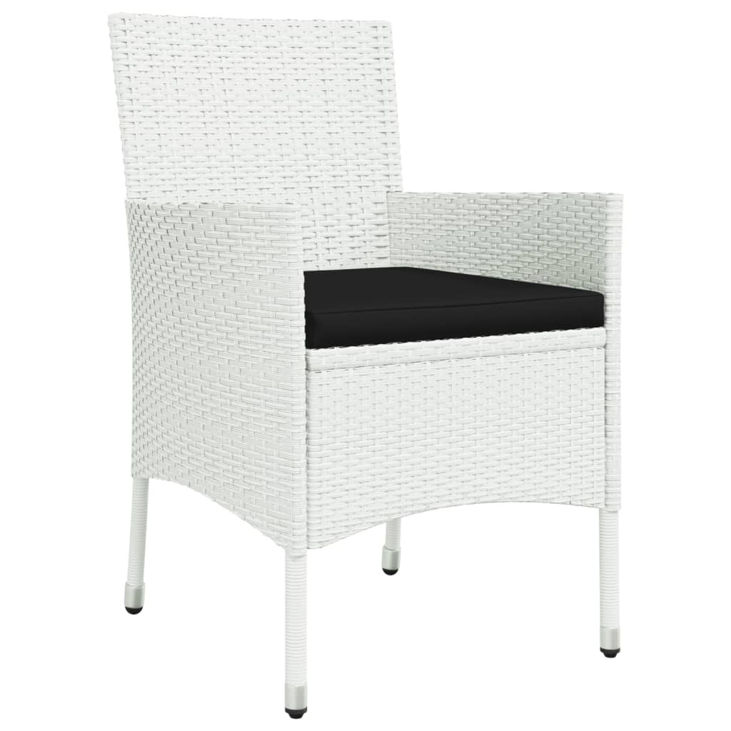 Patio Dining Set Set of 8 White, Black