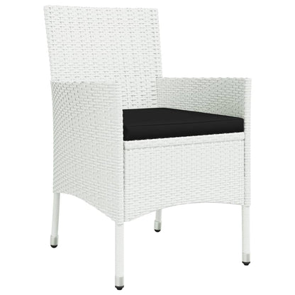 Patio Dining Set Set of 8 White, Black