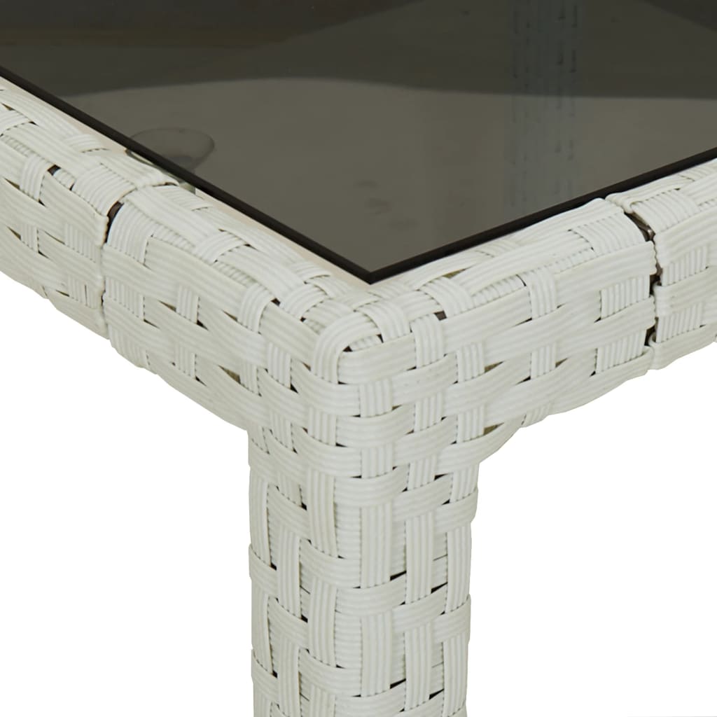 Patio Dining Set Set of 8 White, Black