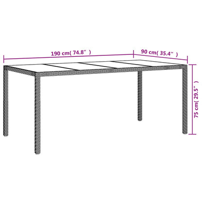 Patio Dining Set Set of 8 White, Black