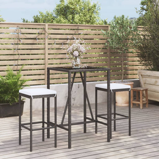 Garden Bar Set Black and Cream White