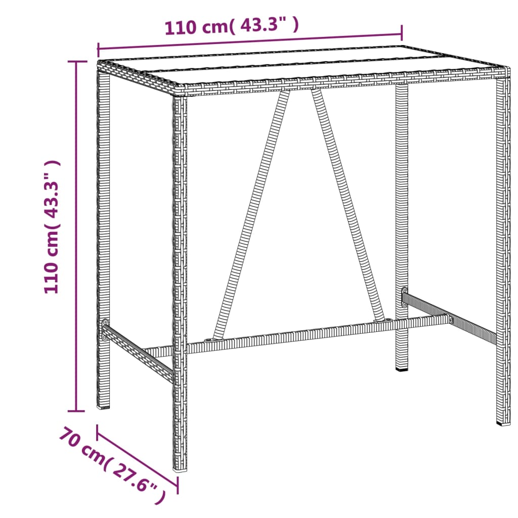 Garden Bar Set Black