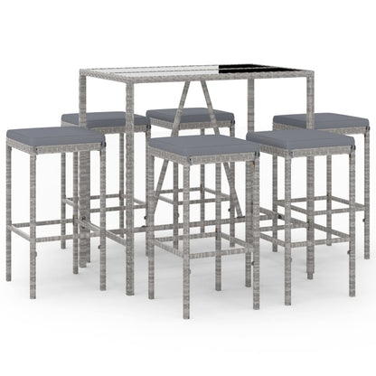 Garden Bar Set Grey with black tabletop