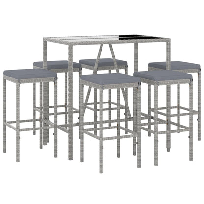 Garden Bar Set Grey with black tabletop
