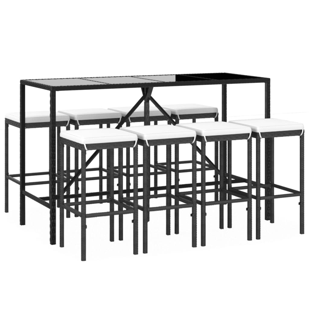 Garden Bar Set Black