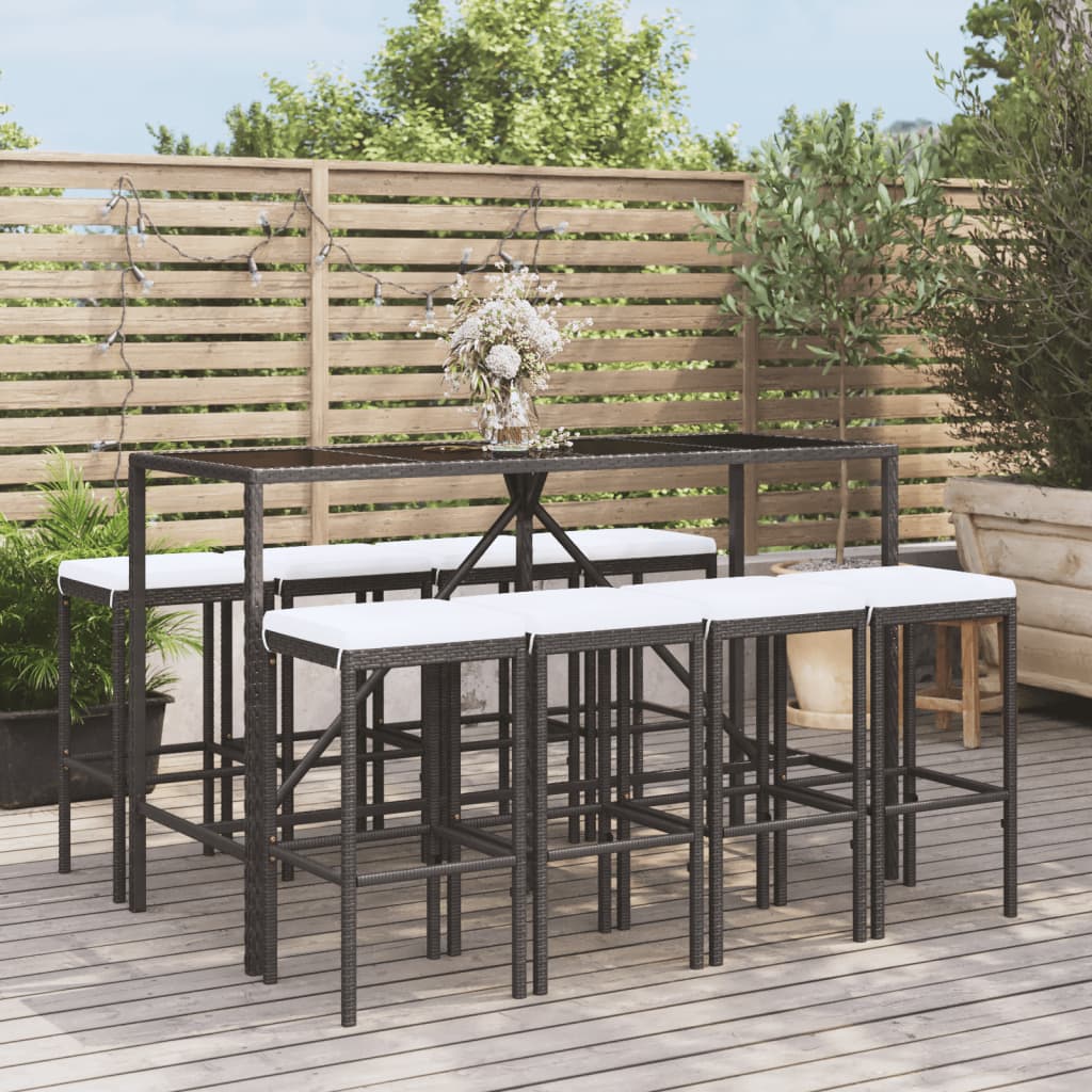Garden Bar Set Black