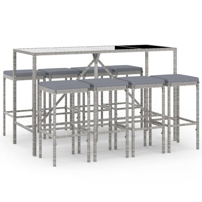 Garden Bar Set Grey, Black