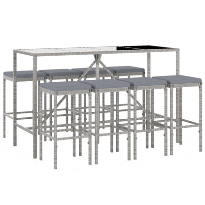 Garden Bar Set Grey, Black