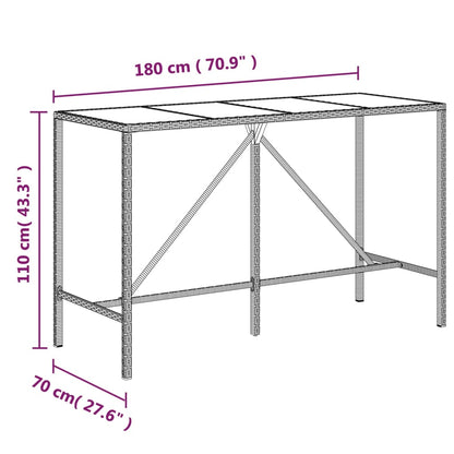Garden Bar Set Grey, Black