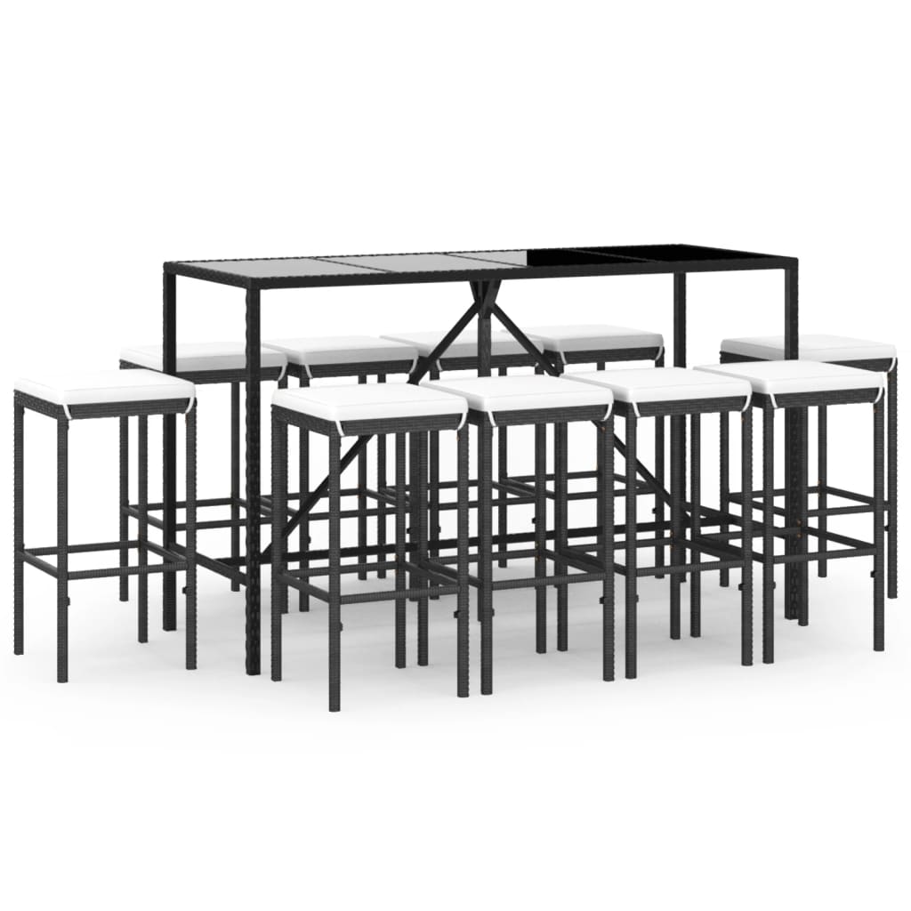 Garden Bar Set Black and Cream White