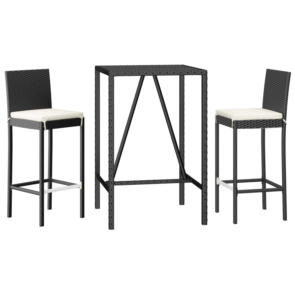 Garden Bar Set Black, Cream White