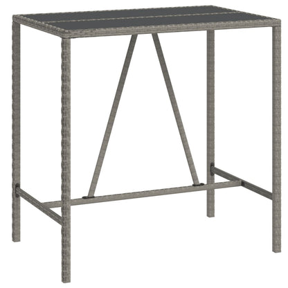 Garden Bar Set Grey PE Rattan Footrest Garden Bar Set