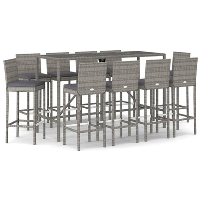 Patio Bar Set Set of 10 Gray
