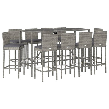 Patio Bar Set Set of 10 Gray