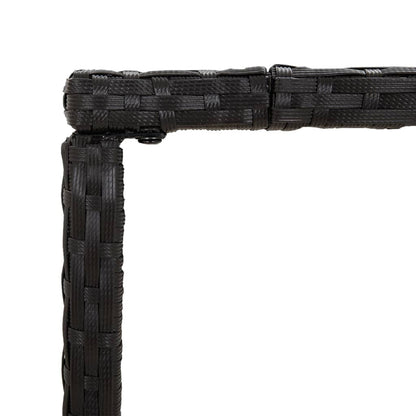 Garden Bar Set Black PE rattan, powder-coated steel, tempered glass