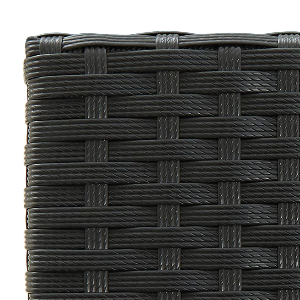Garden Bar Set Black PE rattan Medium Footrest Bar Table Set