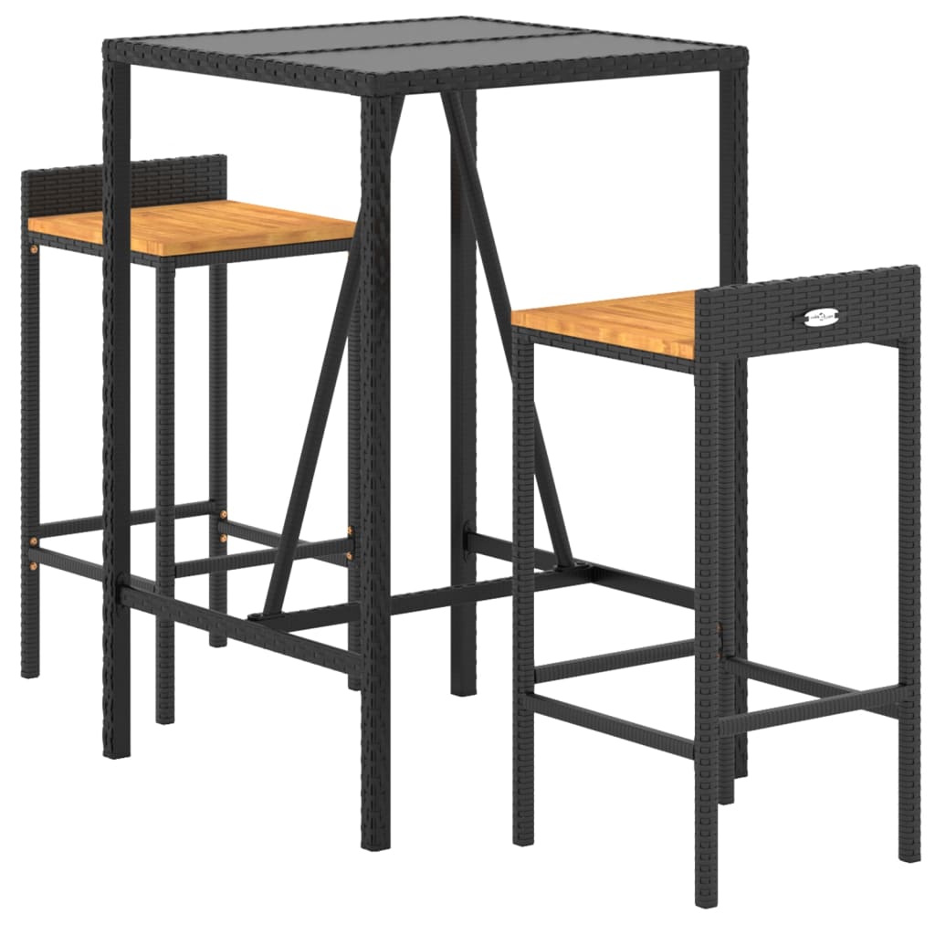 Garden Bar Set Black