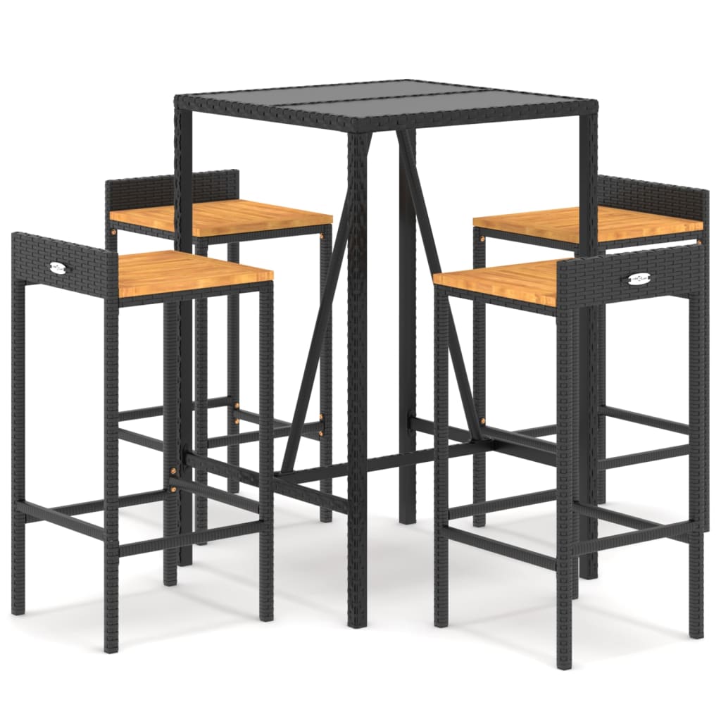 Garden Bar Set Black
