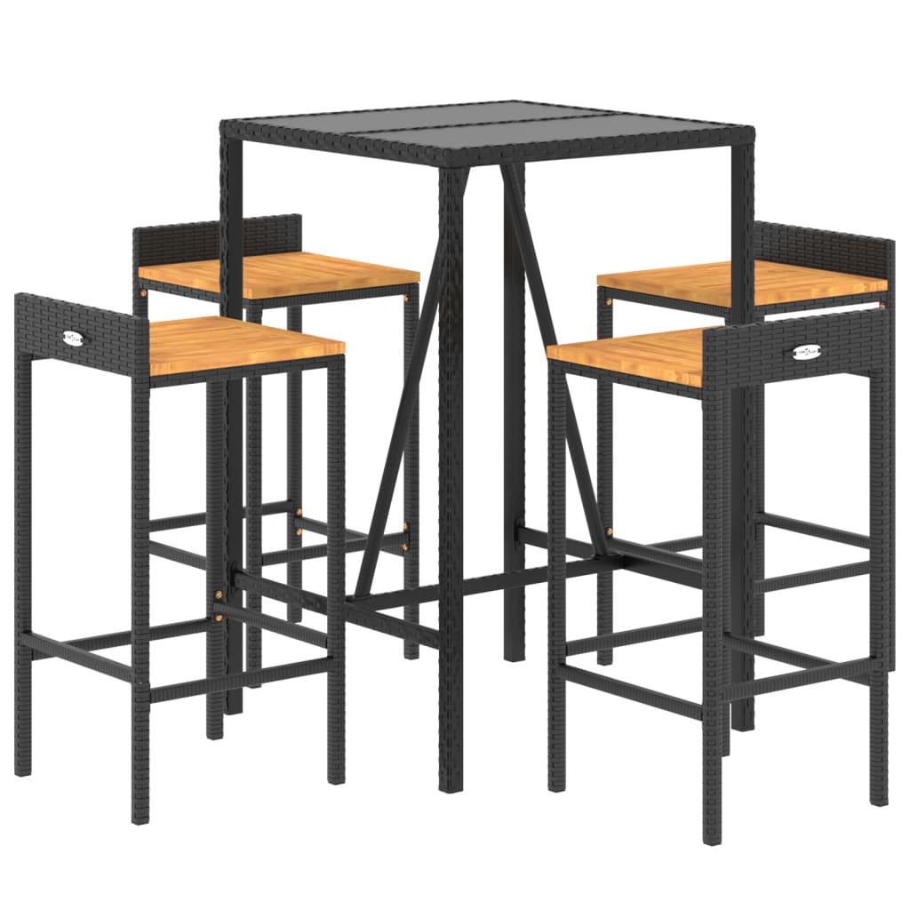 Garden Bar Set Black