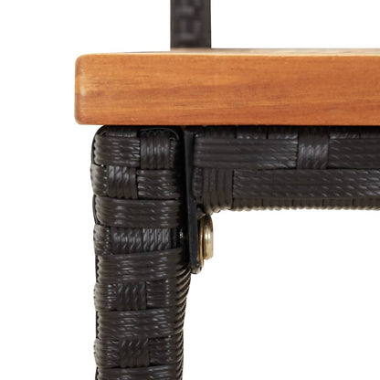 Garden Bar Set Black PE rattan Medium Footrest Garden Bar Set