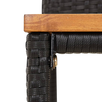 Garden Bar Set Black Poly Rattan Medium Durable Bar Table Set
