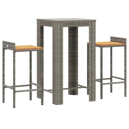 Garden Bar Set Grey PE rattan Durable Garden Bar Set