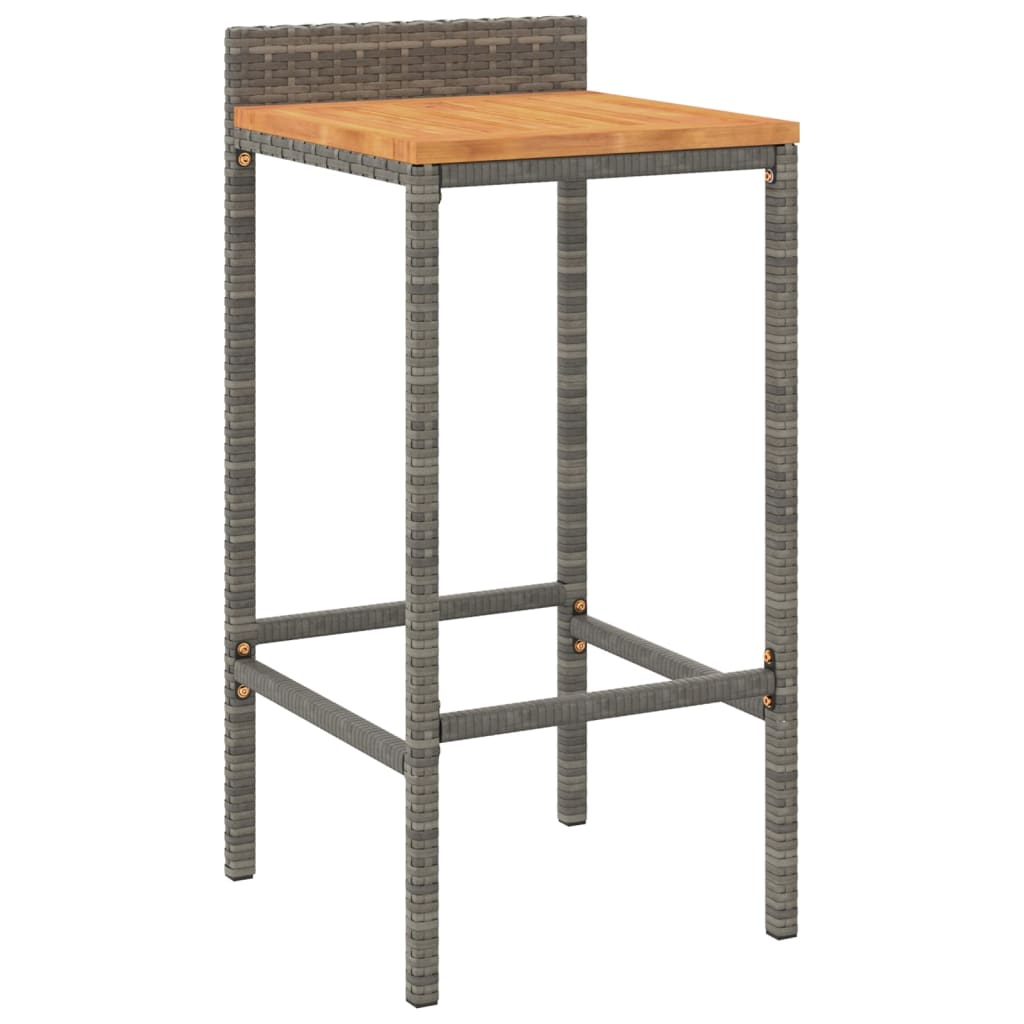 Garden Bar Set Grey PE rattan Durable Garden Bar Set