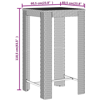 Garden Bar Set Grey PE rattan Durable Garden Bar Set
