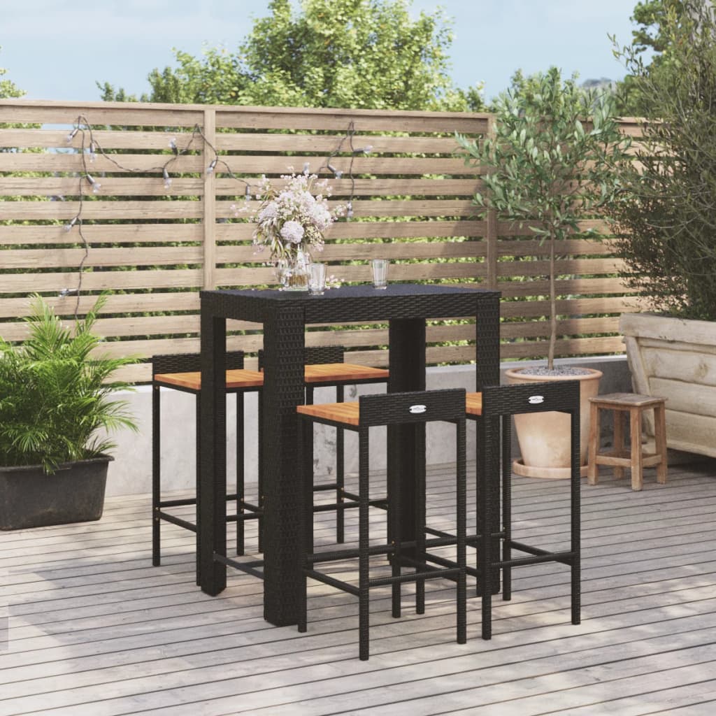 Garden Bar Set Black