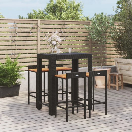 Garden Bar Set Black