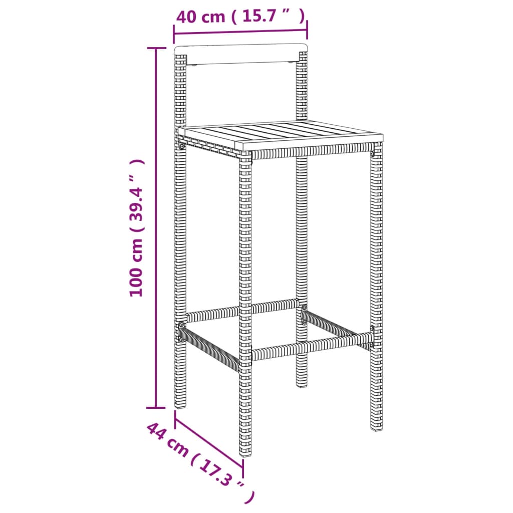 Garden Bar Set Grey