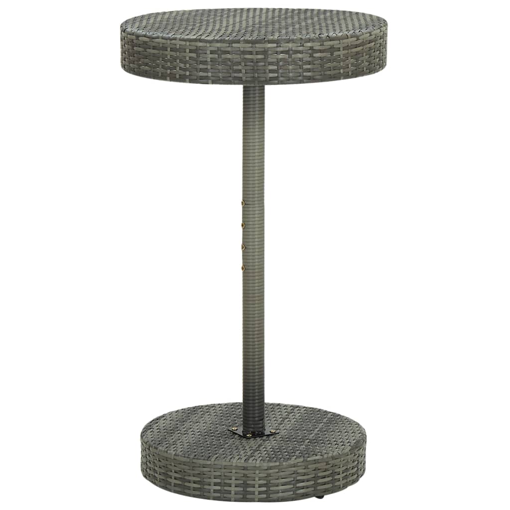 Garden Bar Set Grey PE rattan, powder-coated steel, solid acacia wood