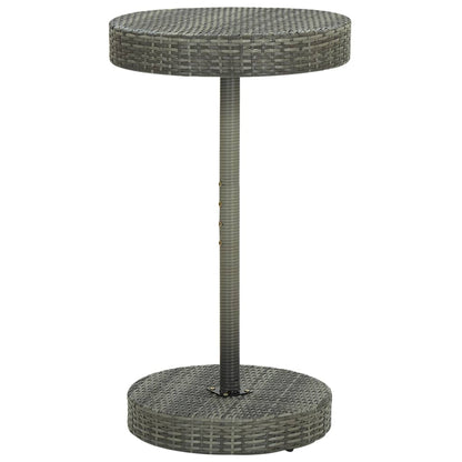 Garden Bar Set Grey PE rattan, powder-coated steel, solid acacia wood