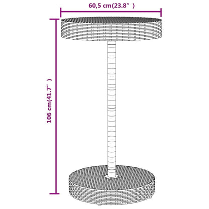 Garden Bar Set Grey PE rattan, powder-coated steel, solid acacia wood